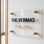 The Minimalist Villa — Crystal-Clear Floating 3D Acrylic House Nameplate