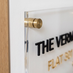 The Minimalist Villa — Crystal-Clear Floating 3D Acrylic House Nameplate