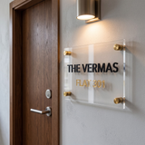 The Minimalist Villa — Crystal-Clear Floating 3D Acrylic House Nameplate