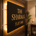 The Royal Obsidian — 3D Laser-Cut Acrylic & Warm LED House Nameplate