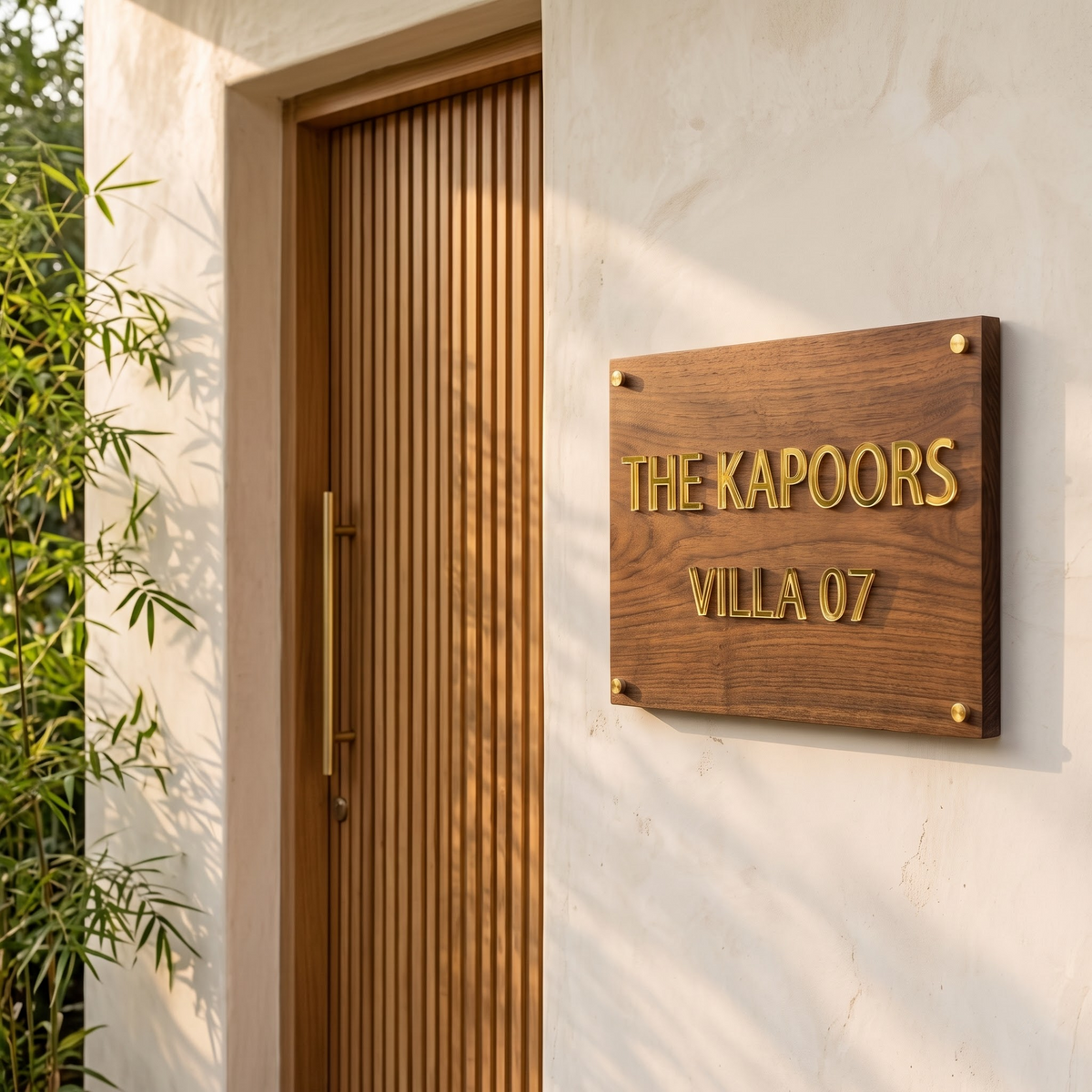 The Artisan Walnut — Handcrafted 3D Laser-Cut Acrylic Wood Pattern Nameplate