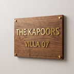 The Artisan Walnut — Handcrafted 3D Laser-Cut Acrylic Wood Pattern Nameplate