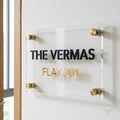 The Minimalist Villa — Crystal-Clear Floating 3D Acrylic House Nameplate